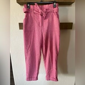 NY&C, New York & Company| Pink Barbiecore Linen Paperbag Trousers•••High Waist